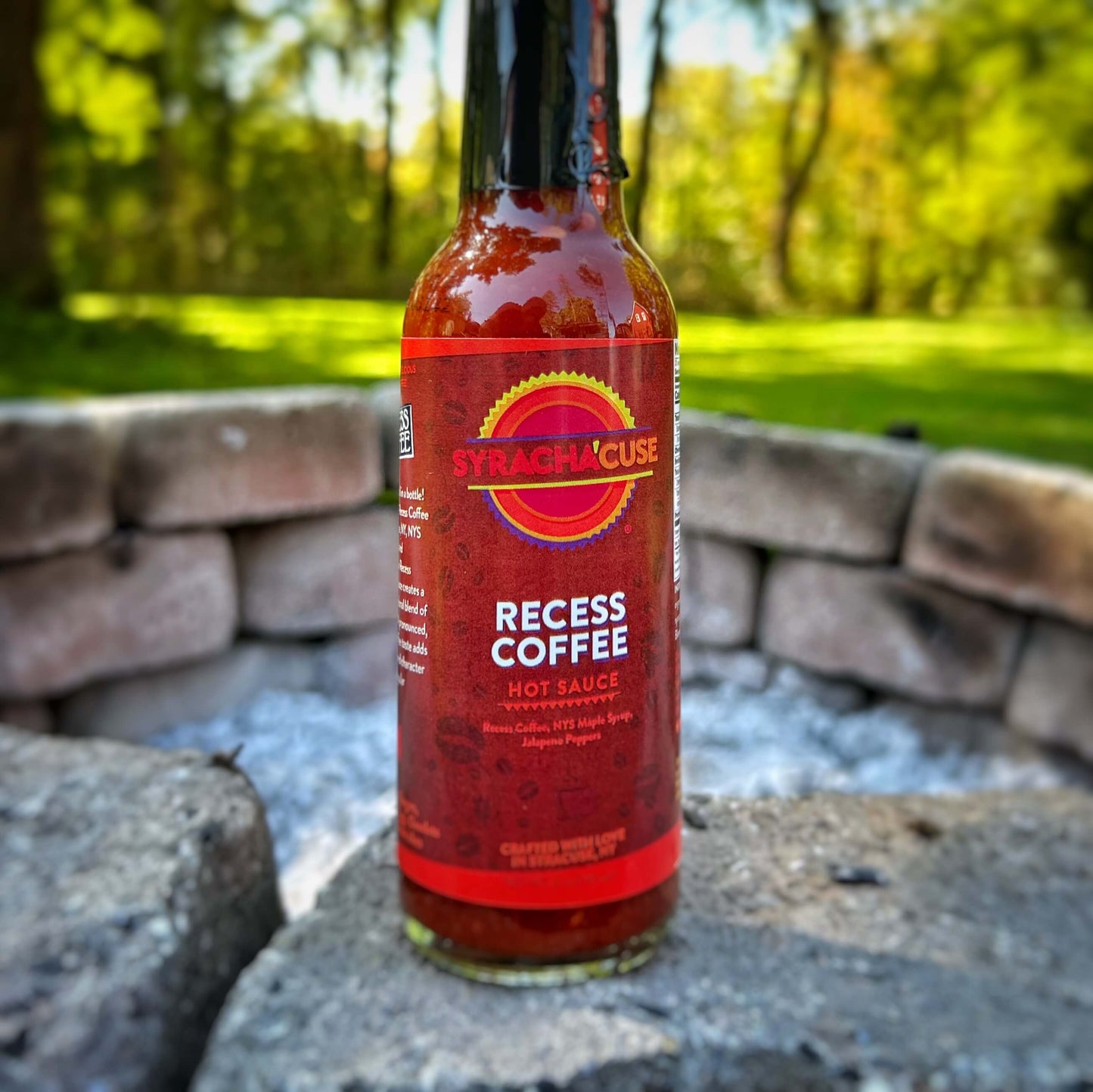 RECESS COFFEE HOT SAUCE infused with dark roast coffee. This is your wake up call in a bottle
