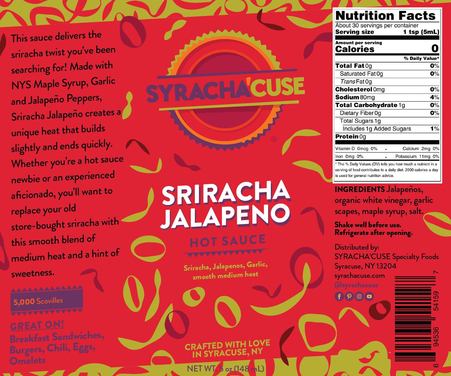 SRIRACHA JALAPENO HOT SAUCE, The Sriracha Sauce you’ve been searching for!