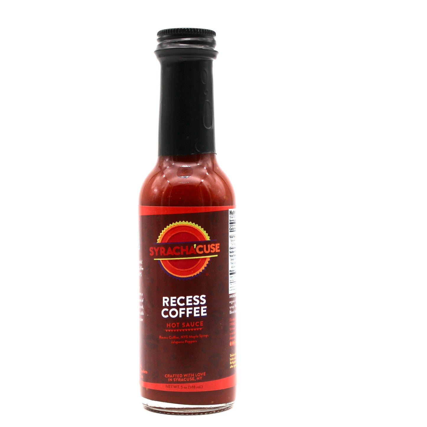 RECESS COFFEE HOT SAUCE, Your wake up call in a bottle made with Recess Coffee, Syracuse, NY
